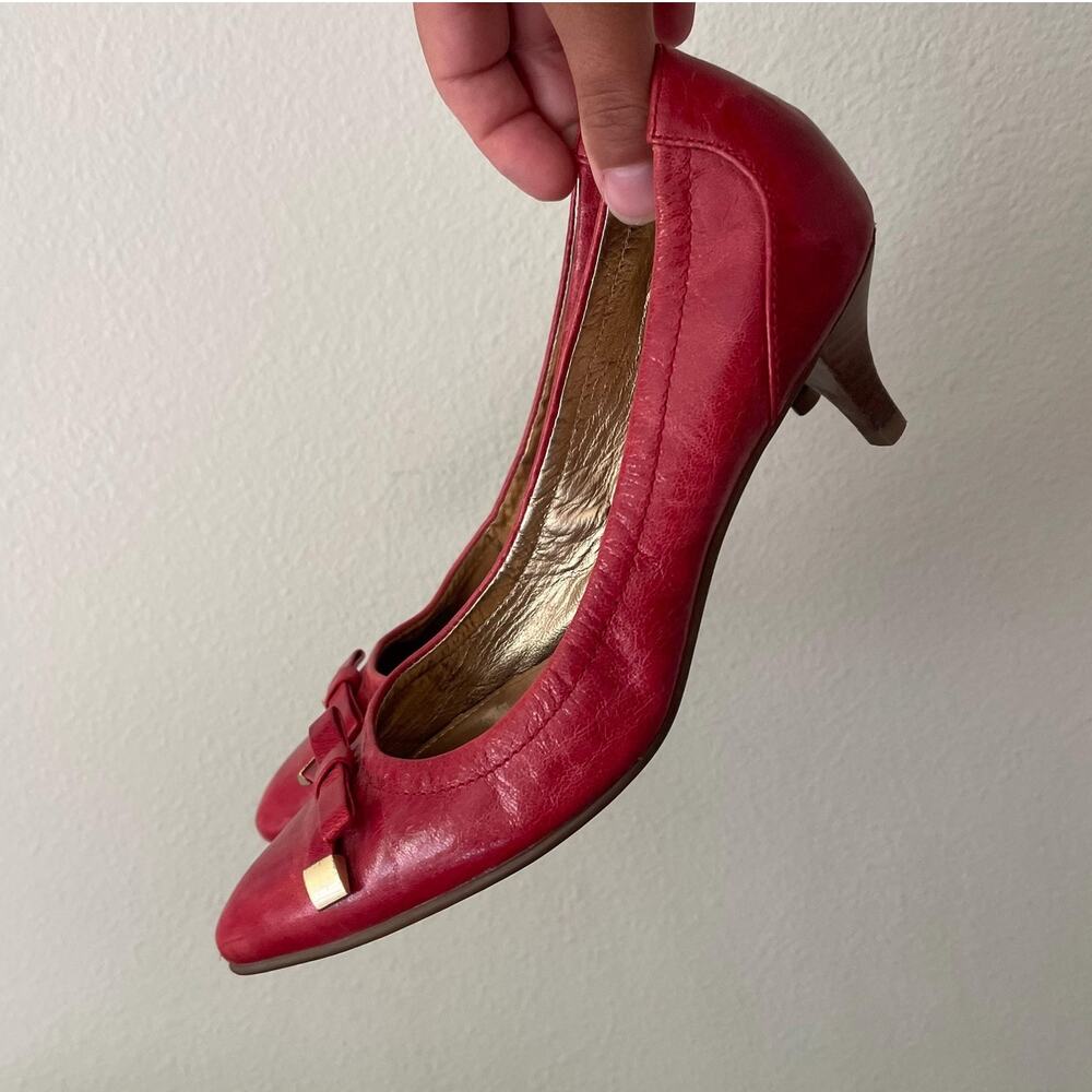 Y2K vintage 2000s red leather kitten heels ecco twee | Size EUR 36